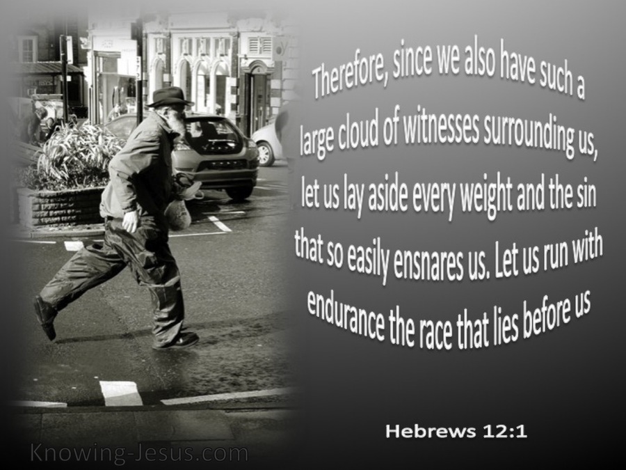 Hebrews 12:1 Run With Patience (gray)